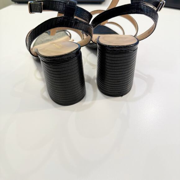 ANN TAYLOR BLACK STARPPY BUCKLE CAGE SANDALS PUMPS HEELS SHOES SZ 9 - Picture 9 of 11